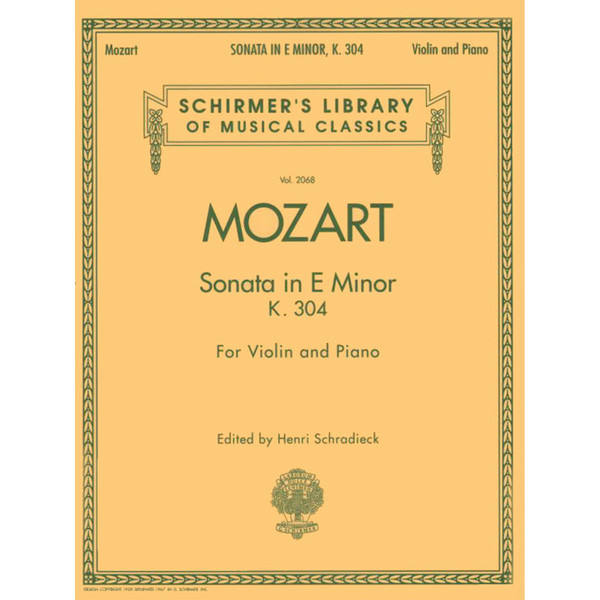 Mozart Sonata in E Minor K. 304 for Violin and Piano by Henri Schradieck