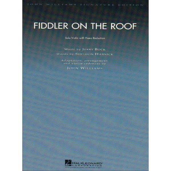 Fiddler On the Roof for Solo Violin with Piano Reduction by Jerry Bock