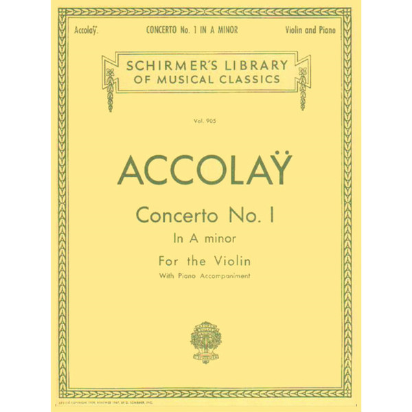 Accolay - Concerto No. 1 In A Minor for the Violin with Piano Accompaniment