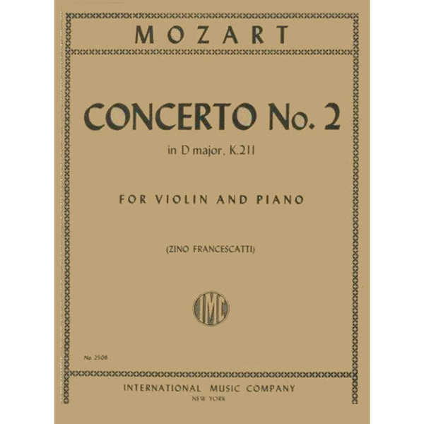 Mozart - Concerto No. 2 in D Major, K. 211 for Violin and Piano by Zino Francescatti