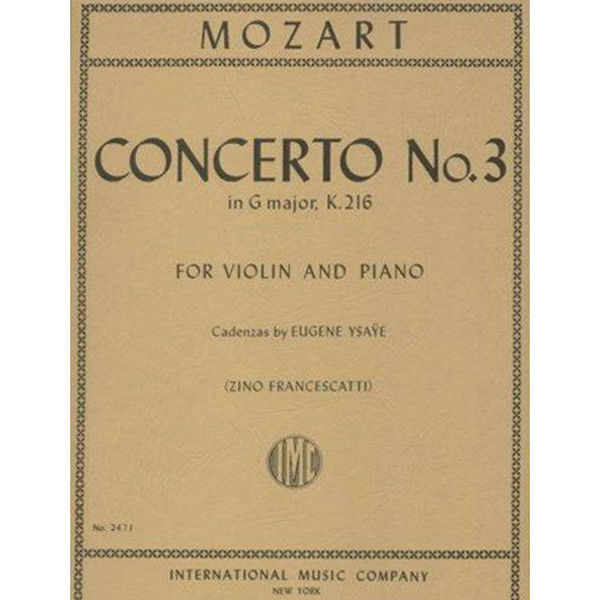 Mozart - Concerto No. 3 in G Major, K. 216 for Violin and Piano by Zino Francescatti