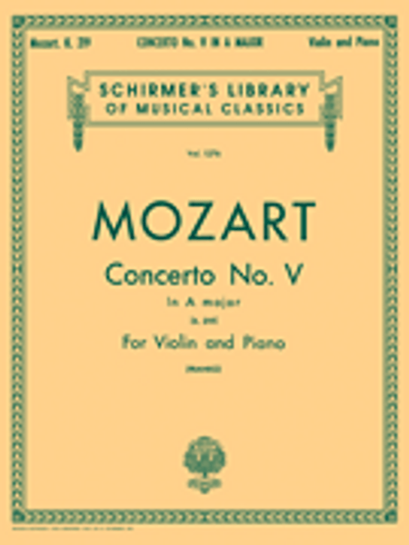 Mozart - Concerto No. V (5) in A Major (K. 219) for Violin and Piano by Sam Franko