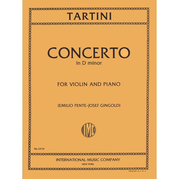 Tartini - Concerto in D Minor for Violin and Piano by Emilio Pente & Josef Gingold