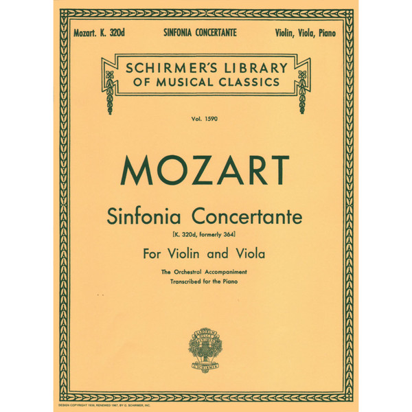 Mozart - Sinfonia Concertante K.320d, formerly 364, for Violin and Viola