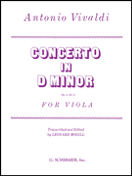 Antonio Vivaldi Concerto in D Minor Op. 3, No. 6 for Viola by Leonard Mogill