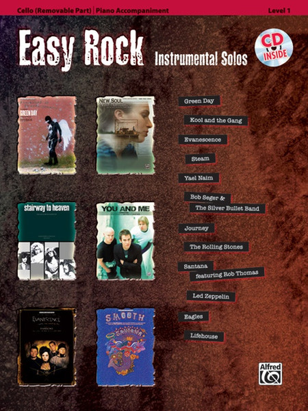 Easy Rock Instrumental Solos Level 1 for Cello with Piano Accompaniment (Book/Online Access Included)
