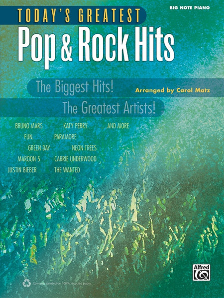 Today's Greatest Pop & Rock Hits in Big-Note Piano