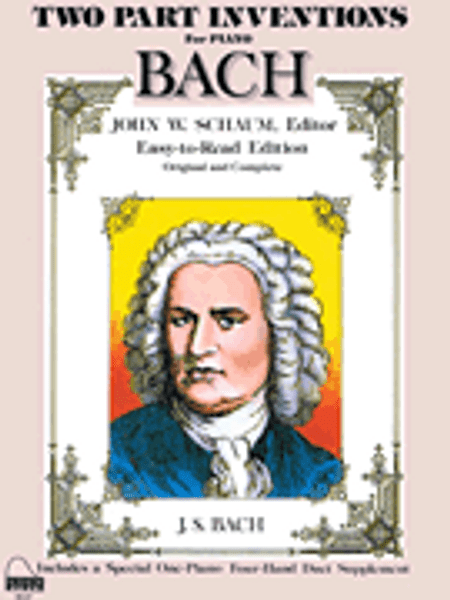J.S. Bach - Two Part Inventions for Piano (Schaum) for Intermediate to Advanced Piano