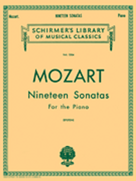 Mozart - Nineteen Sonatas (Schirmer's Library of Musical Classics Vol. 1304) for Intermediate to Advanced Piano