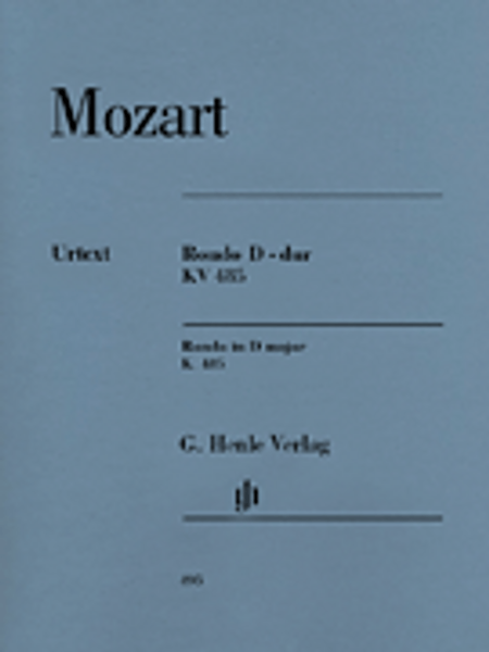 Mozart - Rondo in D Major K.485 Single Sheet (Urtext) for Intermediate to Advanced Piano