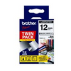 Brother TZe-231V2Laminated 12mm x 8m - Black printing on White Tape - Twin pack