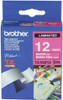 Brother TZeMQP35 White on Berry Pink Label Tape - 12mm x 5 meters
