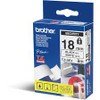 Brother 18mm Black on White Security Tape - 8 meters