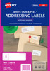 Avery Address Labels with Quick Peel for Laser Printers, 99.1 x 34 mm, 1600 Labels (959003 / L7162)