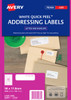 Avery Address Labels with Quick Peel for Laser Printers, 58 x 17.8 mm, 4500 Labels (959061 / L7156)