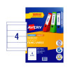 White Lever Arch Filing Labels for Laser, Inkjet Printers, 200 x 60 mm, 100 Labels (959035 / L7171)