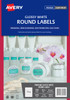 Avery Glossy Round Labels, 40 mm diameter, 240 Labels (980052 / L7147)