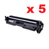 5 x Compatible HP 17A Black Toner Cartridge - 1,600 pages
