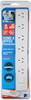 Jackson 6 Outlet Surge Protected Powerboard with Master Switch - 90cm Lead / White