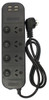 Jackson 4 Outlet Surge Protected Individually Swtched Powerboard with 4 x USB Charging Ports (1A Total) - 1m Lead / Black