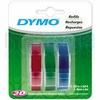 Dymo Embossing Tape 9mm x 3m Blue/Green/Red Pack of 3