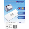 Unistat Printable Label 105 x3 7mm 16 per Page Box100