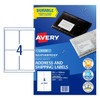 Avery Laser Label Weather Proof L7071 99.1 x 139 4 Up Pack 10