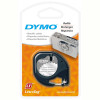 Dymo LetraTag Tape 12mm x 4M Black on Silver