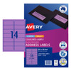 Avery Purple Coloured Labels  14UP Back of 5 (99.1 x 38.1 mm)