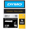 Dymo Rhino Industrial Tape Permanent Polyester 19mm Black on Clear