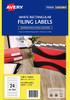 Avery White Filing Labels for Laser, Inkjet Printers, 134 x 11 mm, 600 Labels (959058 / L7170)