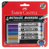 Marker Faber Castell Metallics 2mm Connectable Hangsell pack of 4 Assorted Sparkling Colours