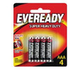 Battery Eveready Black Super Heavy Duty AAA 1212BP4 Card 4