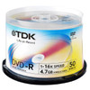 DVD Minus Recordable Inkjet Printable TDK Spindle of 50
