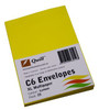 Envelope C6 Quill XL Multi Office Lemon Yellow Pack 25
