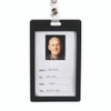 ID Card Holder Plastic Rexel Portrait Black 9901002 Hangsell Pack 6