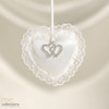 Wedding Motif Heart Miniature Ring Pillow Ivory 635V