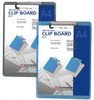 Clipboard Acrylic A4 Deli 9256 Translucent Blue or Black with 25cm Metric and 10 inch Imperial Side Rulers