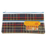 Pencil Case Tartan 325 x 165mm 2 Zip