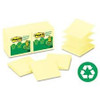 Post It Note 3M R330RP 12YW Pop Up Refill Recycled 76x76mm Yellow Pack 12