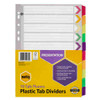 Divider A4 Marbig 10 Tab Fluoro Plastic Tab Dividers 36017F