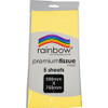 Gift Wrap Tissue Deluxe Rainbow Yellow 5 Sheet Pack 12