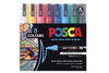 Marker Uni POSCA PC5M Bullet Point 25mm Line Assorted Colours Pack 8