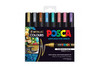 Marker Uni POSCA PC5M Bullet Point 25mm Line Metallic Colours Pack 8