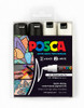 Marker Uni POSCA PC7M Bullet Point 4.5mm Line Black White Pack 4