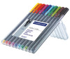 Staedtler Triplus Rollerball 403 Clear Hardcase Plastic Wallet 10 Assorted Colours