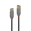 Lindy .5m USB3 A Extension Cable Aluminium