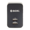 Moki Dual USB Wall Charger Black