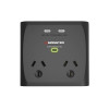 Monster 2-Port+USB Surge Black