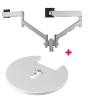 Atdec AWMS-2-D13 Dual 690mm Dynamic Monitor Arms + 135mm Post / 8kg (17.6lb) Flat and Curved Screens + Grommet Clamp Desk Fixing, Silver